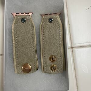 Upcycled Spark*l Bands Bone Blue Crystal Gold Apple Watch Band